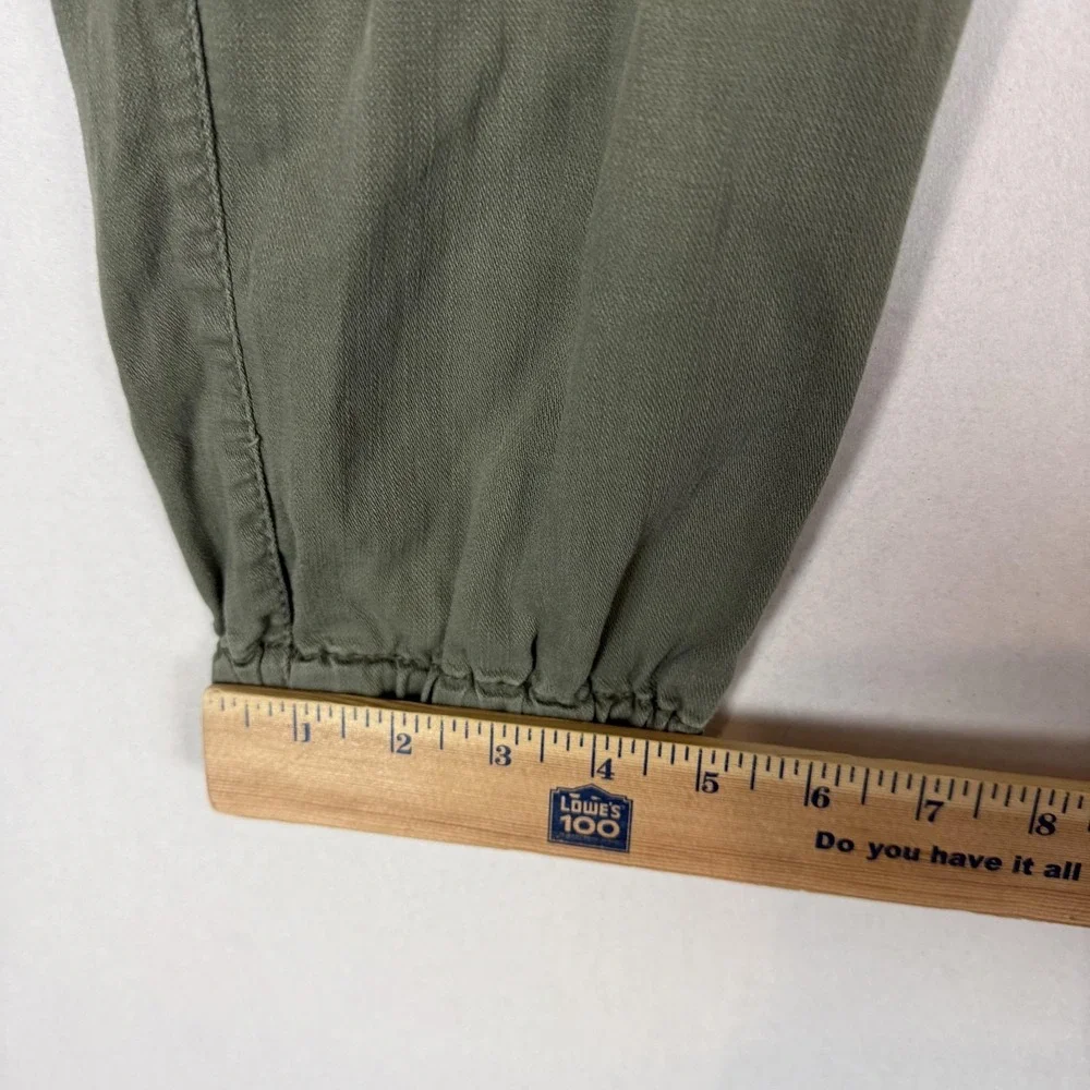 Supplies Pants Mens Large Green Canvas‎ Jogger Elastic Waist Cuffed Casual